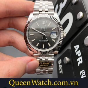 dong ho rolex datejust sieu cap nha may clean vo thep trang mat so xam 36mm 4