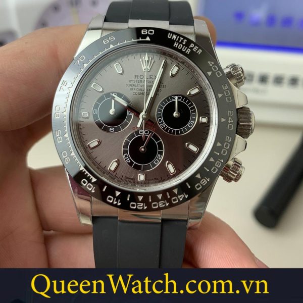 dong ho rolex daytona super fake bt factory vo thep mat so nau day cao su 40mm 3