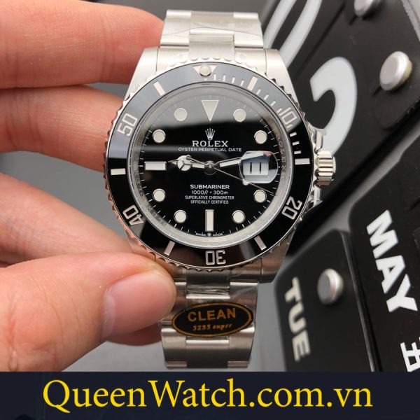 dong ho rolex replica bst submariner clean factory vo trang mat den 41mm2