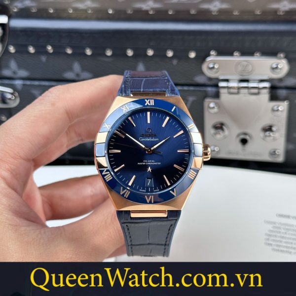 omega fake bst constellation vo thep ma vang mat so xanh 41mm 3