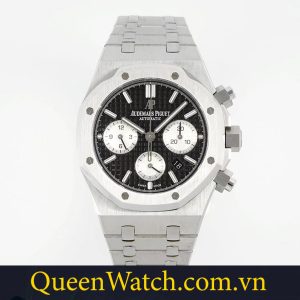 dong ho audemars piguet royal oak fake 1 1 vo thep mat so den chonograph ip factory 41mm 9