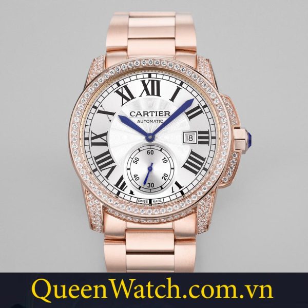 dong ho cartier super fake bst calibre de cartier aff factory vo vang vien kim cuong 42mm 5