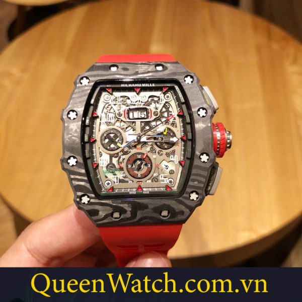 dong ho richard mille fake gia re rm11 03 vo carbon day cao su do 44mm 7