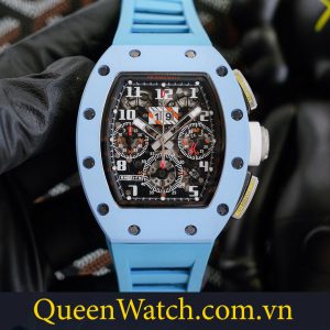 dong ho richard mille fake rm11 03 vo carbon day cao su xanh 44mm 4